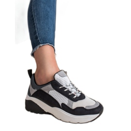 SHELOVET Muodikkaat lenkkarit valkoinen musta harmaa 1