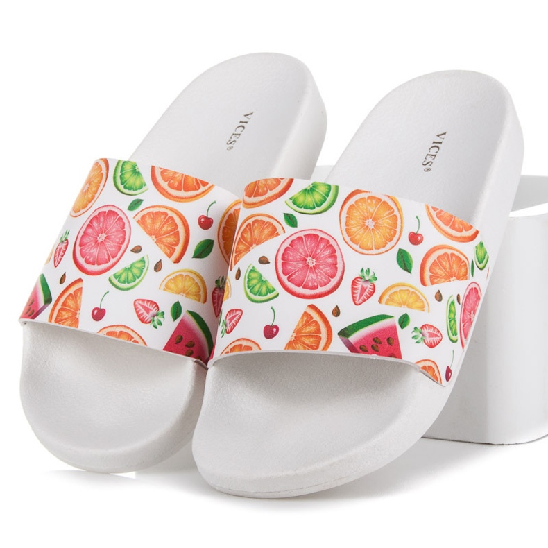 Vices Hedelmät tohvelit valkoinen 1