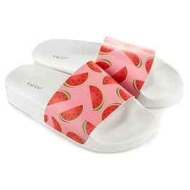 Vices Vesimeloni tossut valkoinen punainen vaaleanpunainen 1