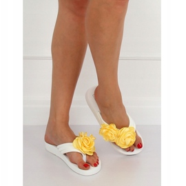 Valkoiset varvastossut TS-33 Valkoinen keltainen 1