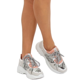 Harmaat BL170P Snake Skin -urheilukengät vaaleanpunainen 2