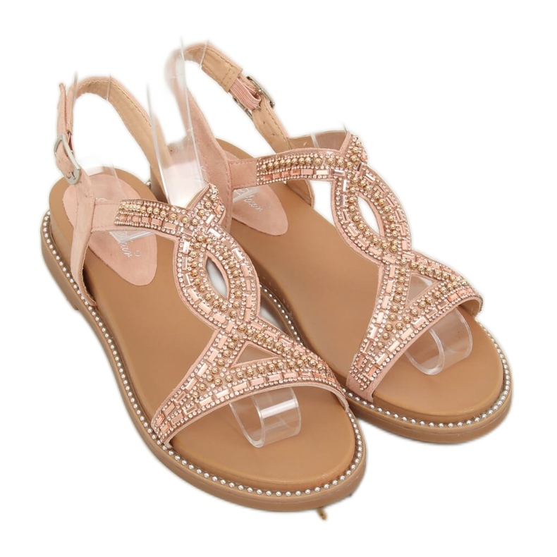 Sandaalit koristeltu vaaleanpunaisella LC-802 vaaleanpunaisella vaaleanpunainen 1