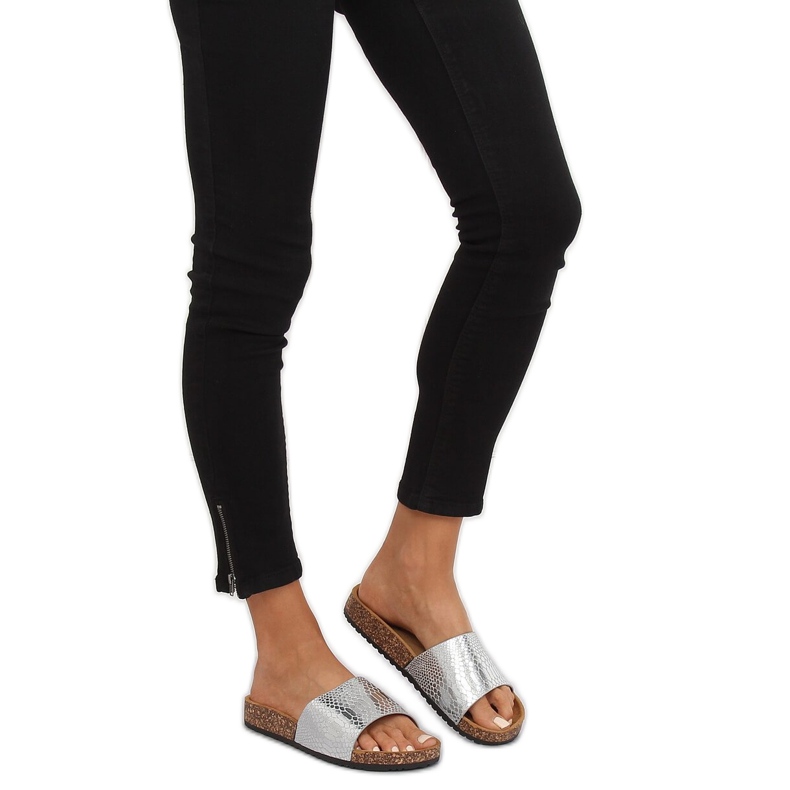 Hopeiset naisten hopeatossut PK44491 Hopea harmaa 2