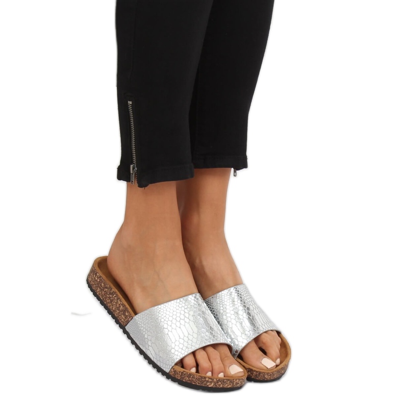 Hopeiset naisten hopeatossut PK44491 Hopea harmaa 1