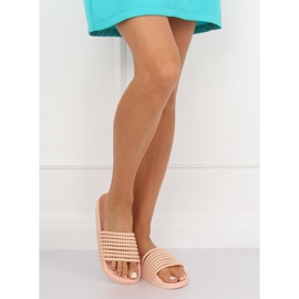 Vaaleanpunainen G301 Vaaleanpunaiset tossut helmillä 2 Vaaleanpunainen G301 Vaaleanpunaiset tossut helmillä 2