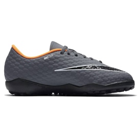 Nike Hypervenom PhantomX 3 Academy Tf Jr AH7294-081-S jalkapallokengät harmaa harmaa 1