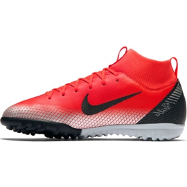 Nike Mercurial Superfly X 6 Academy Gs CR7 Tf Jr AJ3112-600 jalkapallokengät punainen punainen 2