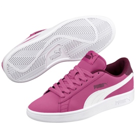 Puma Smash v2 Buck Jr 365182 06 valkoinen vaaleanpunainen 1