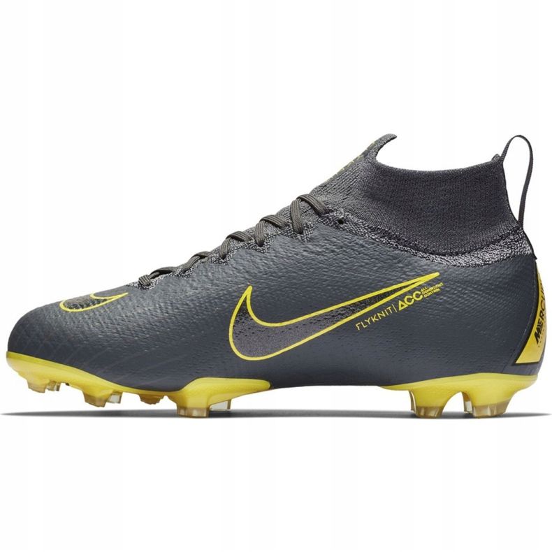 Nike Mercurial Superfly 6 Elite Fg Jr AH7340-070 jalkapallokengät musta harmaa 2