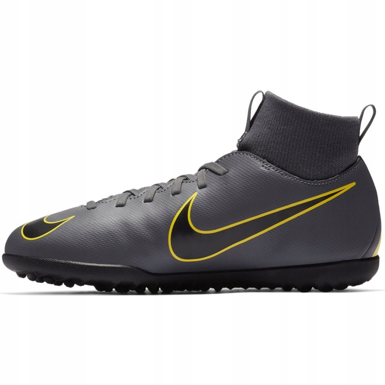 Nike Mercurial Superfly X 6 Club Tf Jr AH7345-070 jalkapallokengät musta harmaa 1