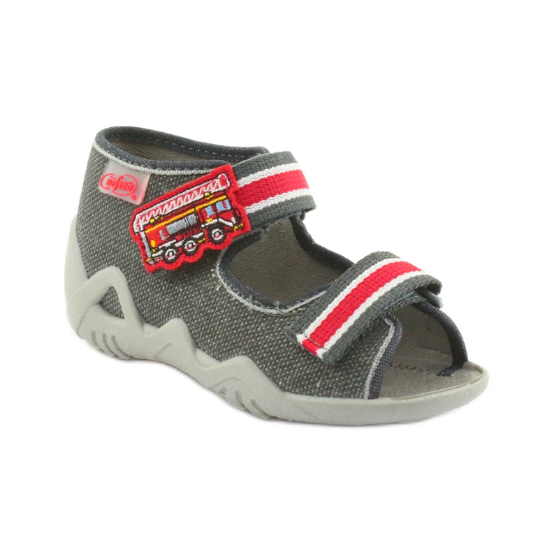 Poikien tossut Napa Befado 250P089 harmaa punainen 1