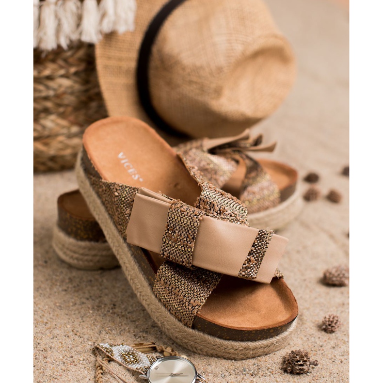 Vices Tekstiilitossut alustalla ruskea 2