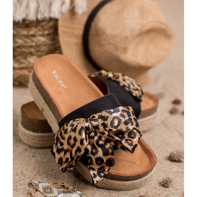 Vices Muodikkaita eläintulostus tohvelit musta 2