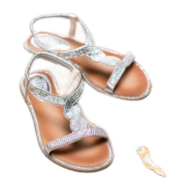 SHELOVET Koristellut sandaalit kuminauhalla harmaa 2