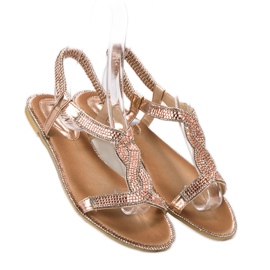 SHELOVET Koristellut sandaalit kuminauhalla vaaleanpunainen 2