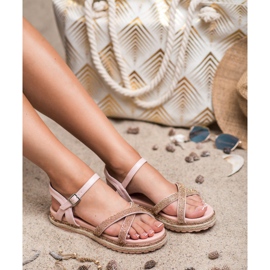 SHELOVET Vaaleanpunaiset naisten sandaalit vaaleanpunainen 1