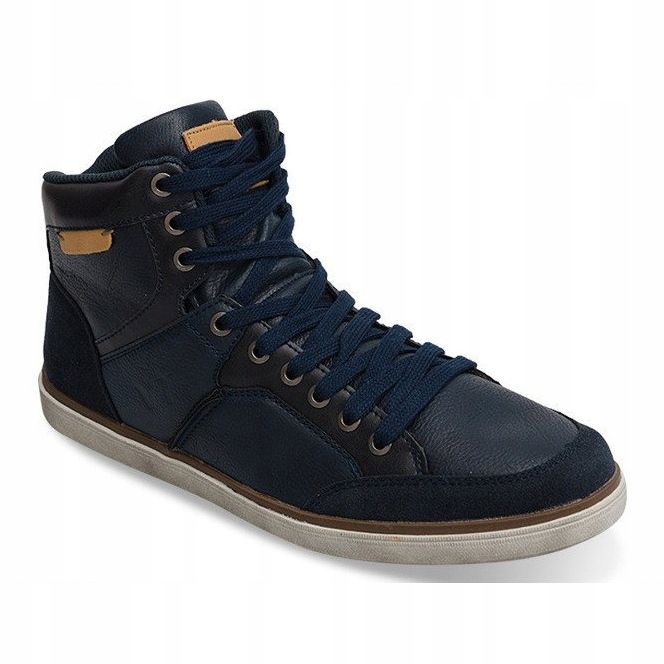 Korkeat tennarit Luonnonnahkaa XF117 Navy Blue tummansininen 2