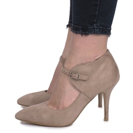 Khaki -saappaat Thérèse -kantapäässä beige 1