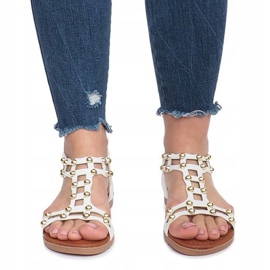 Kesävalkoiset litteät sandaalit valkoinen 1