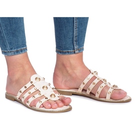 Beige tossut Rabelle -nastoilla 1