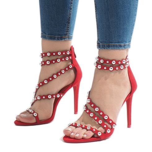 LE042P punaiset paljaat korkokengät punainen 1