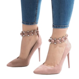 Vaaleanpunaiset korkokengät sandaalit LE033P vaaleanpunainen 1