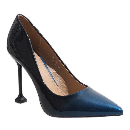 Tummansiniset lakatut LE030P -korkokengät sininen 1