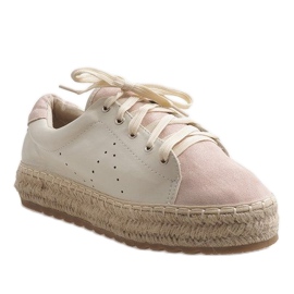 Vaaleanpunaiset LX-07 nauhoitetut espadrillit vaaleanpunainen 1