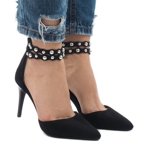 Mustat korkokengät sandaalit B-51 1