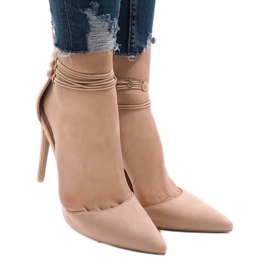 Vaaleanpunaiset pumput nastassa 6941-P beige 1