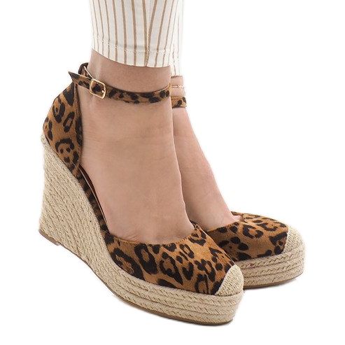 Leopard kiila sandaalit espadrilles GOM1 monivärinen 1