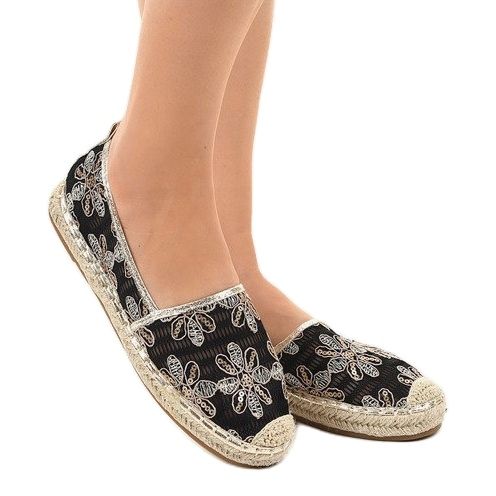 Mustat avoimet espadrillot kukilla 68-118 2