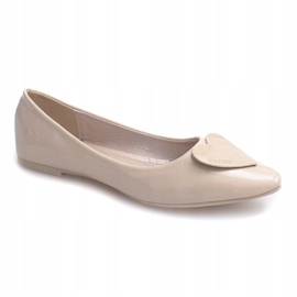 Lakatut ballerinat sydämillä 4003 Beige 1