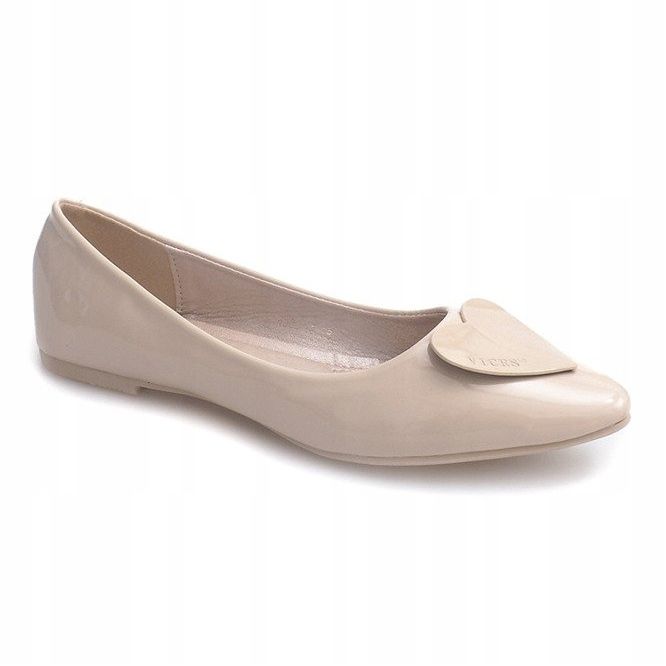 Lakatut ballerinat sydämillä 4003 Beige 1