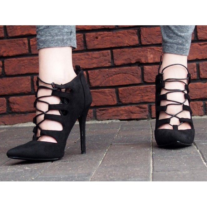 Suede High Boots Sandaalit 11033-1A Musta 2