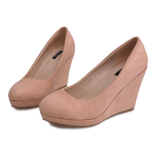 Suede Wedge Pumput 2054 Pinkki vaaleanpunainen 1