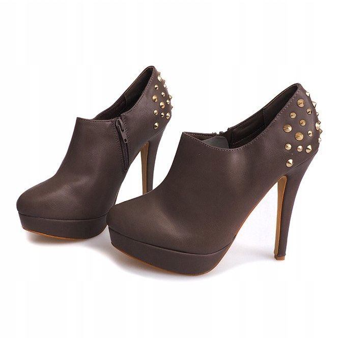 Tyylikkäät saappaat korkokengillä 8860P Khaki 2