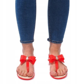 Sandaalit koristeltu keula 911 punaisella punainen 2