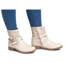 Avoimet saappaat lakatut Galoshes ZH650 Beige 1