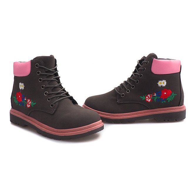 Eristetyt puukengät SJ1669-6 Harmaa 1