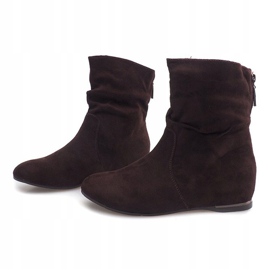 Suede Wedge Boots 619-PA Ruskea 4