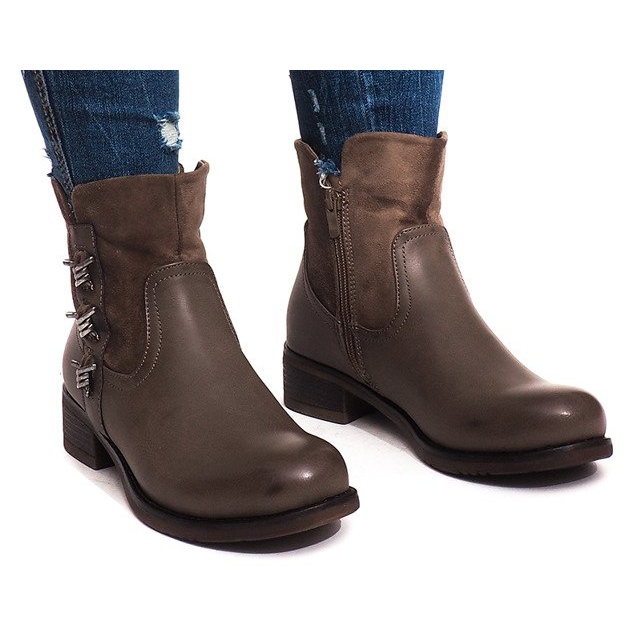 Lämmin saappaat 4417 Khaki monivärinen vihreä 1