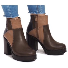 Saappaat kantapäällä, jossa joustava YBS280 Khaki monivärinen vihreä 2