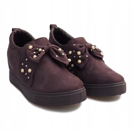 Harmaat kiilamaiset lenkkarit 6186 ruskea 1