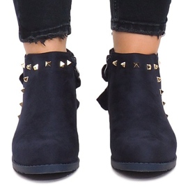 Suede saappaat vetoketjulla LL-168 Navy blue tummansininen 1