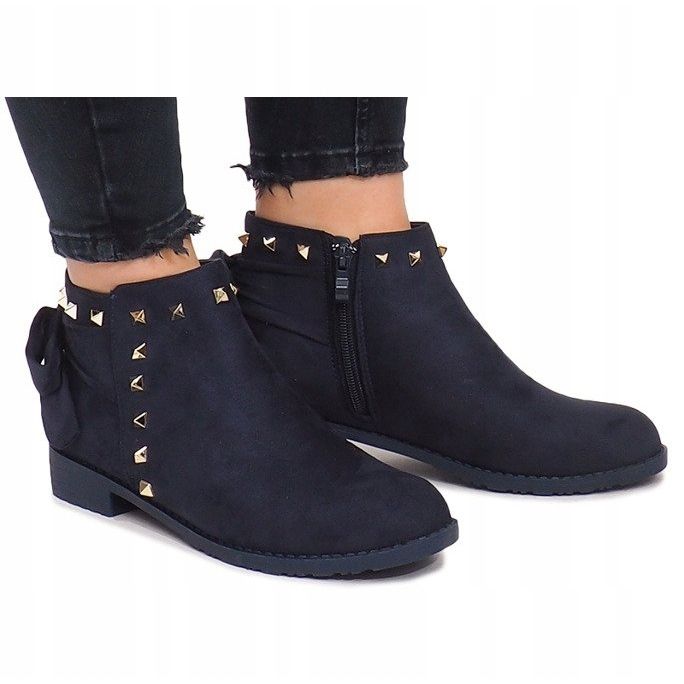 Suede saappaat vetoketjulla LL-168 Navy blue tummansininen 2