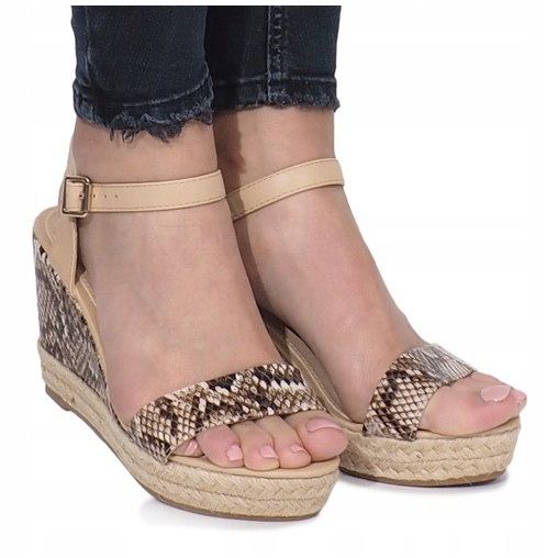 Beige kiila sandaalit Varattu espadrilles 2