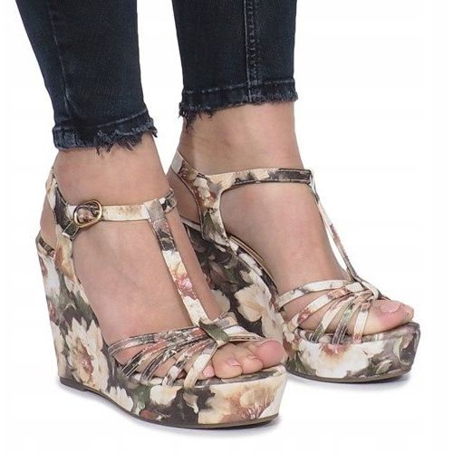 Beige kiila sandaalit Beige Flowers espadrilles 1