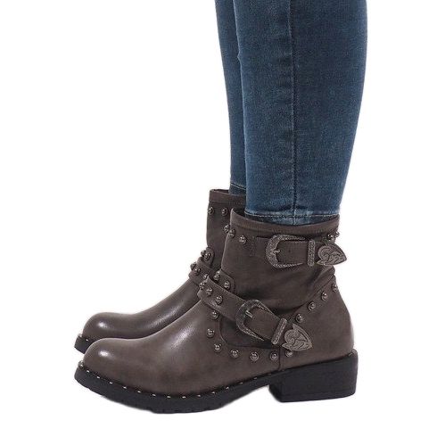 Khaki -saappaat, joissa soljet ja paljetit A8018 monivärinen vihreä 2