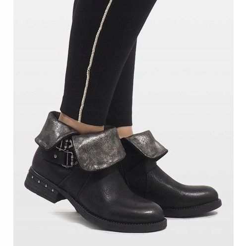 Marquiiz Musta kääre saappaat F2083 2